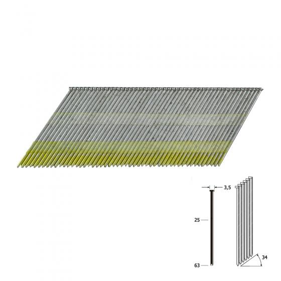 Отделочные гвозди 15Ga тип DA - 57 мм / 4000 шт 