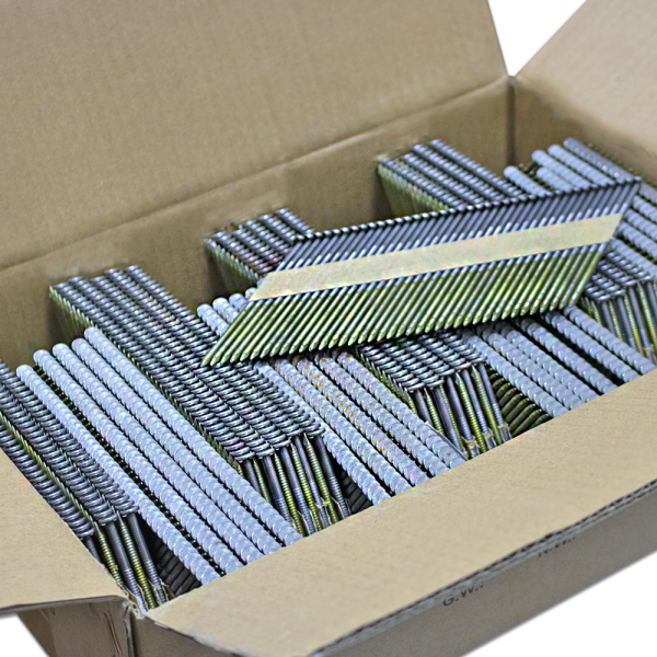 Реечные гвозди 34 градуса 3.05x90 мм ершеные гальванизированные / 3000 шт 