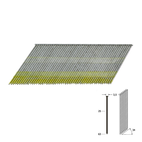 Отделочные гвозди 15Ga тип DA - 32 мм / 4000 шт 